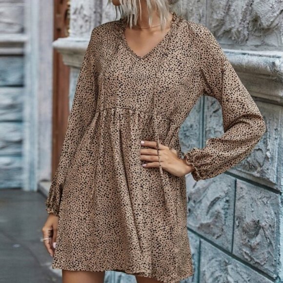 Fun and Fabulous Animal Print BabyDoll Dress - Picture 3 of 7